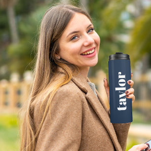 Garrafa Térmica Legal Azul Moderno Minimalista Simples Personaliza