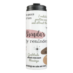 Garrafa Térmica Lei de Atração do Nome Personalizado de Manifestaç