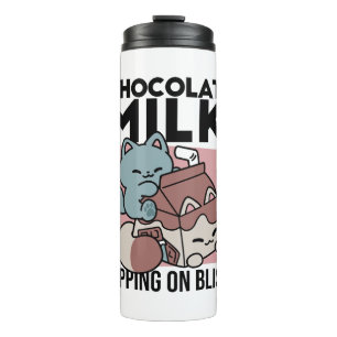 Garrafa Térmica Leite de Chocolate Kawaii Gato – Bebida Aconchegan