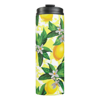 Garrafa Térmica Lemon Fantasy: Padrão Floral Criativo