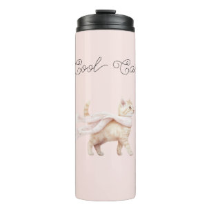 Garrafa Térmica Lenço Rosa Bege Cool Cat