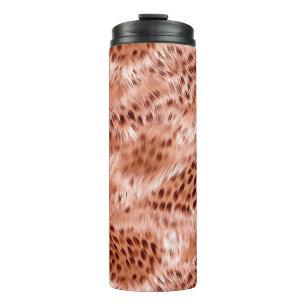 Garrafa Térmica Leopardo Cor-de-Rosa rosa Dourado
