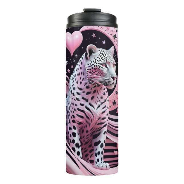 Garrafa Térmica Leopardo Rosa Místico (Frente)
