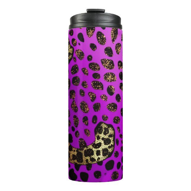 Garrafa Térmica Leopardo Roxo Tumbler Térmico 12oz (Frente)