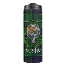 Leslie Scottish Clan Tartan & Crest