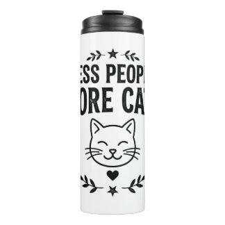 Garrafa Térmica Less People More Cats Vintage Sarcastic Cat Design