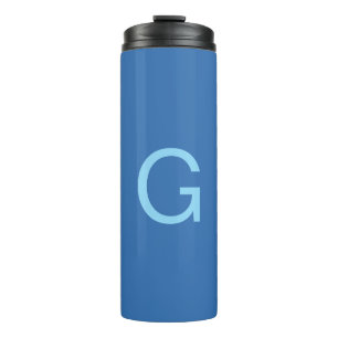 Garrafa Térmica Letra Inicial Monograma Aço Azul Personalizado Sim