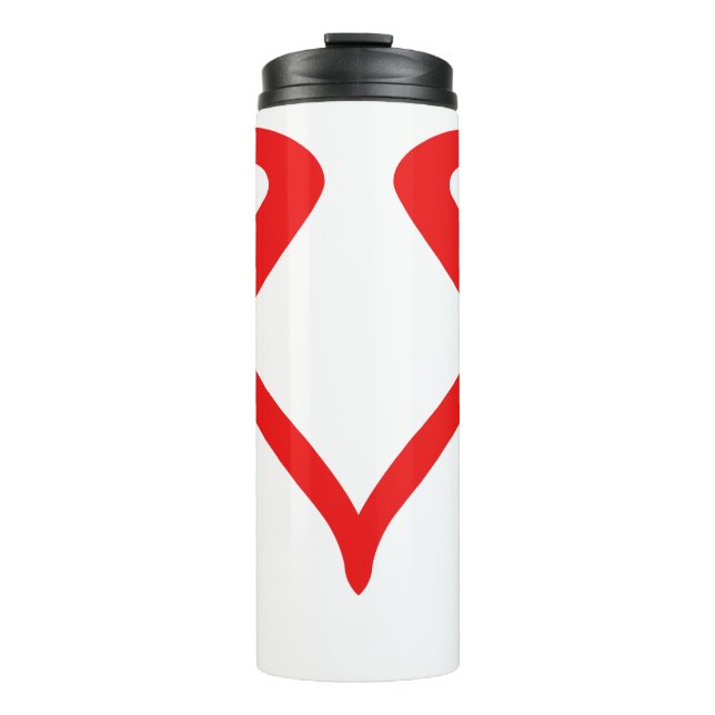 Garrafa Térmica Letra M de Coração Vermelho Representando Amor (Frente)