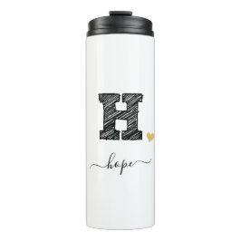 Garrafa Térmica Letra Monograma com desenho retroativo H, Tumbler 
