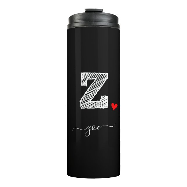 Garrafa Térmica Letra Monograma com desenho retroativo Z, Tumbler  (Frente)