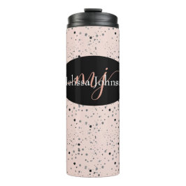 Garrafa Térmica Letras elegantes dourado rosa em Tu Térmica Preta