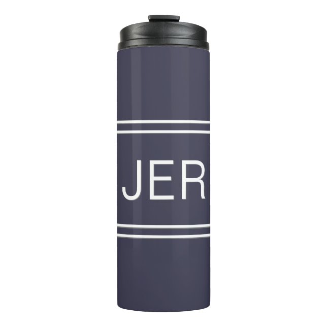 Garrafa Térmica Letras Maiúsculas Monogramadas Estilo de Viagem Be (Frente)