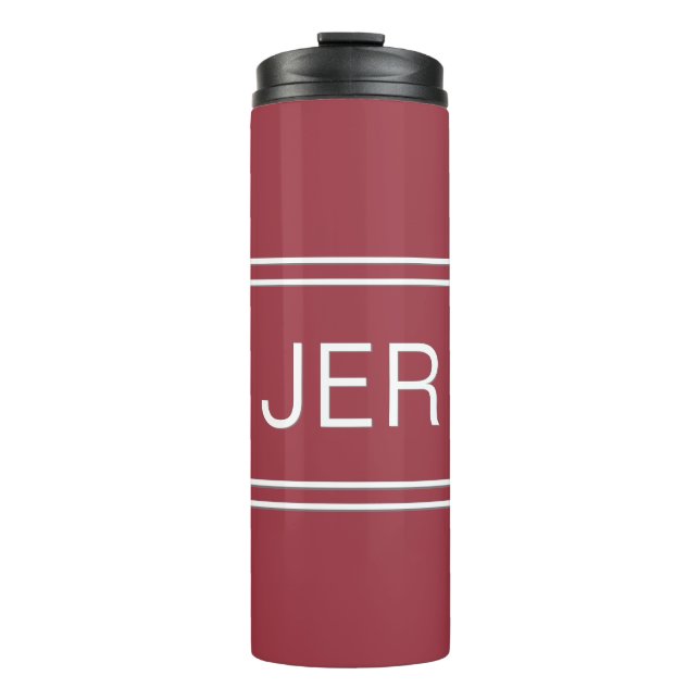 Garrafa Térmica Letras Maiúsculas Monogramadas Vermelho Escarlate  (Frente)