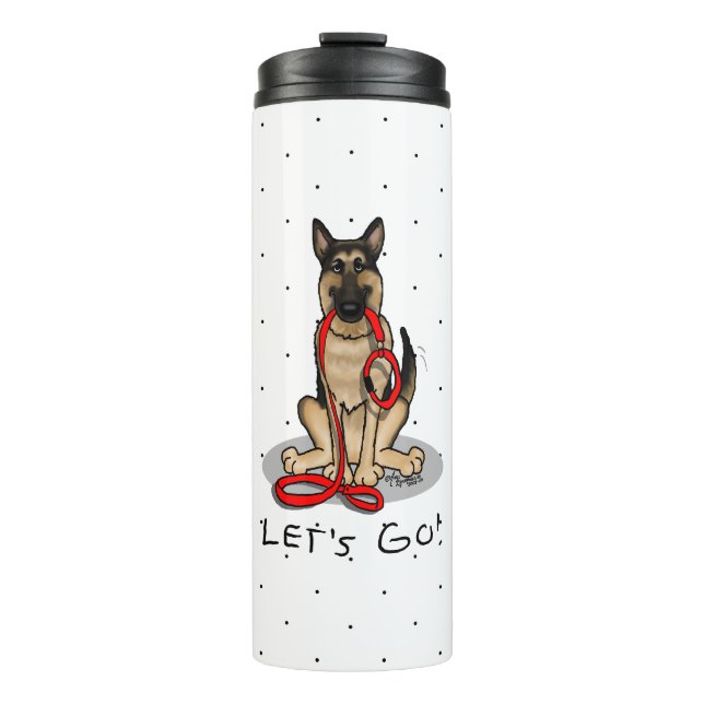 Garrafa Térmica Let's Go! Walk German Shepherd Dog (black tan) (Frente)