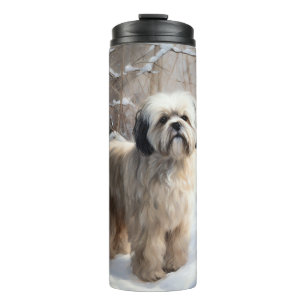 Garrafa Térmica Lhasa Apso Deixe Nevar Natal