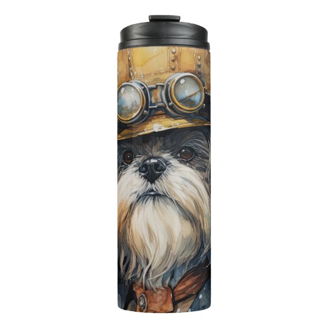 Garrafa Térmica Lhasa Apso Steampunk Dog (Frente)