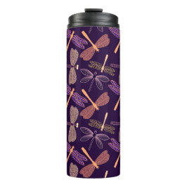Garrafa Térmica Libélulas de incandescência da noite no fundo