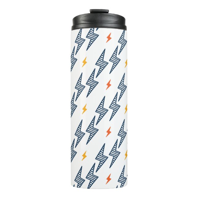Garrafa Térmica Lightning Bolts Doodle Seamless Flash (Frente)