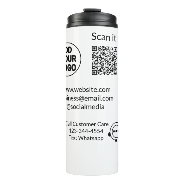 Garrafa Térmica Ligue para o cliente para o texto do serviço de at (Frente)