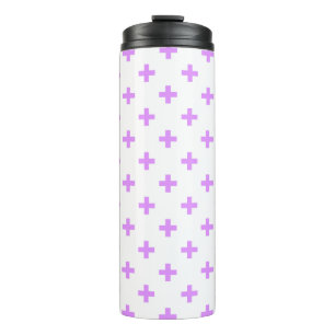 Garrafa Térmica Lilac polka cruza em branco