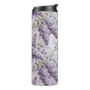 Garrafa Térmica Lilases Flores de Lilás Verde Salvia Lavanda Empoe
