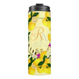 Garrafa Térmica Limão Monograma Amarelo