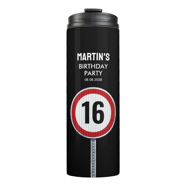 Garrafa Térmica Limite de Velocidade de 16 Anos (Frente)