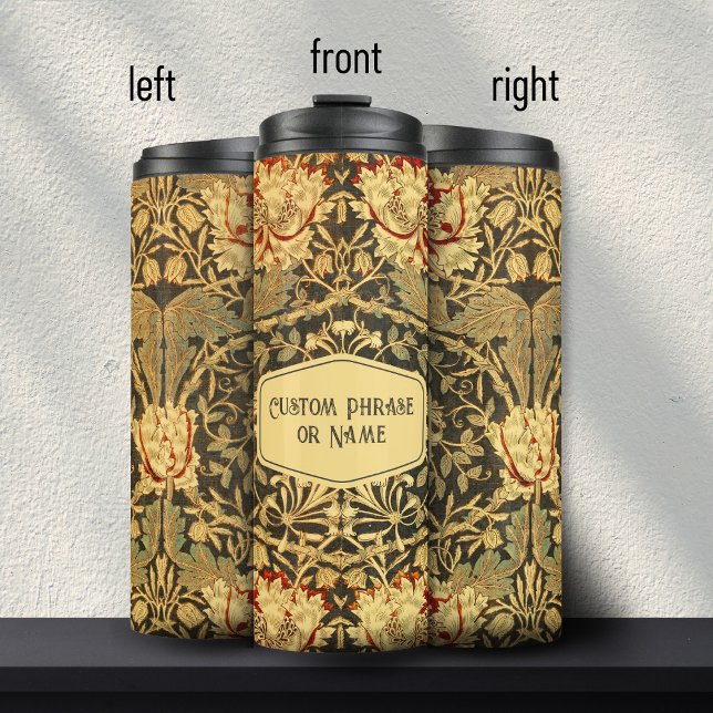 Garrafa Térmica Linda Arte Dourada Nouveau Floral Damask (Criador carregado)