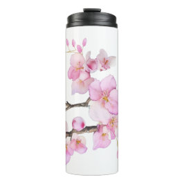 Garrafa Térmica Linda flor de cereja cor-de-rosa
