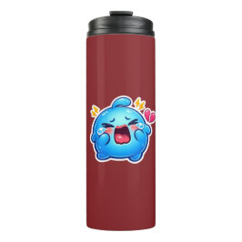 Garrafa Térmica Lindo Slime Azul Triste Kawaii Choramingando com C