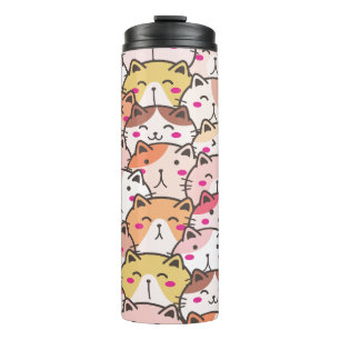 Garrafa Térmica Lindos Gatos de Padrão Fofo Gatinhos, Leggings Mod