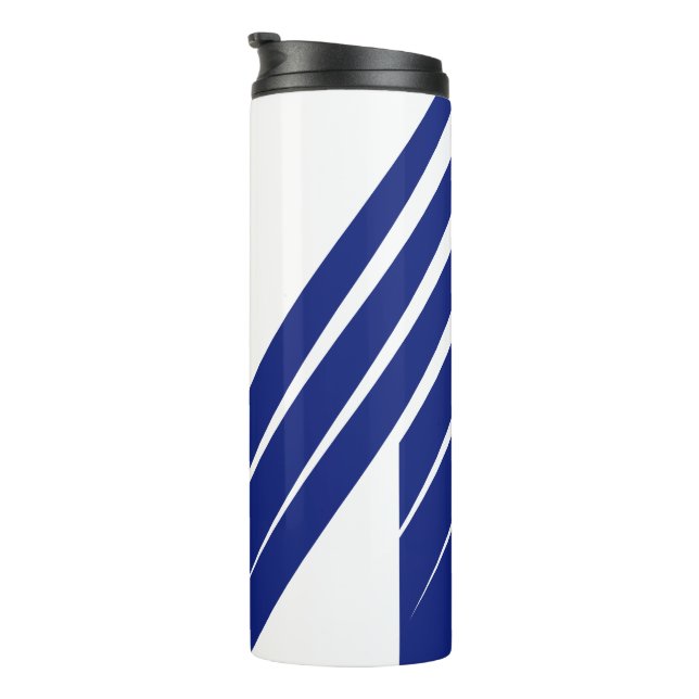 Garrafa Térmica Linha Azul Elegante Letra M (Rotação à direita)