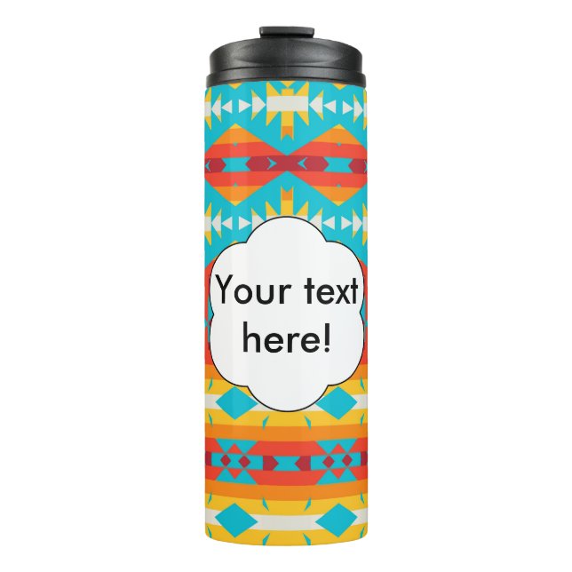 Garrafa Térmica Linhas de formas tribais (Frente)