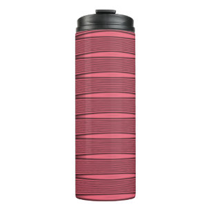 Garrafa Térmica Linhas Onduladas Rosa e Preto
