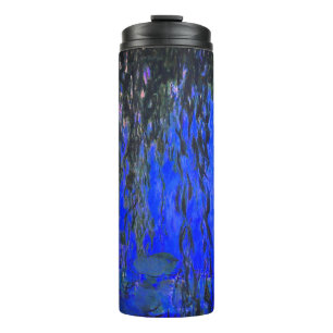 Garrafa Térmica Lírios de água monet e ramificações de salgueiro