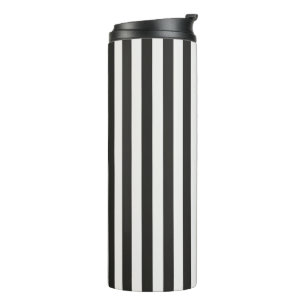 Garrafa Térmica Listra de Árbitro Clássica Preta e Branca Vertical