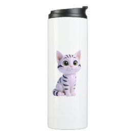 Garrafa Térmica Listrado Tabby Kawaii