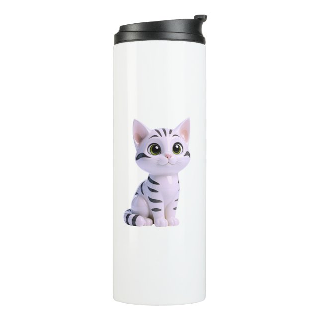 Garrafa Térmica Listrado Tabby Kawaii (Giro à esquerda)