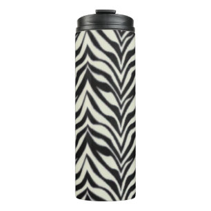Garrafa Térmica Listras de Zebra BW Estampa de Animal Selvagem 