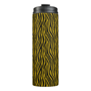 Garrafa Térmica Listras de Zebra em Safari Preto e Marrom