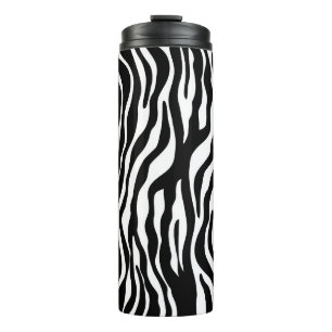 Garrafa Térmica Listras de zebra padrão preto e branco + suas idei
