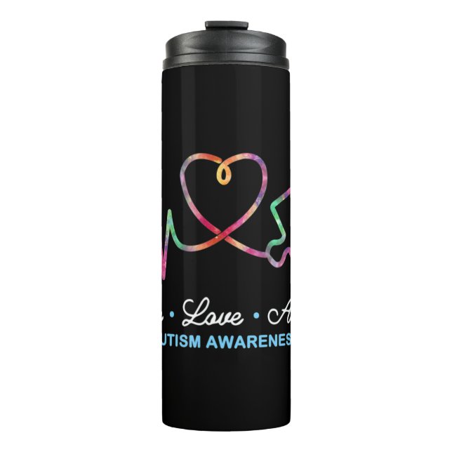 Garrafa Térmica Live Love Aceitar Autismo Sensibilização Tie Dye A (Frente)