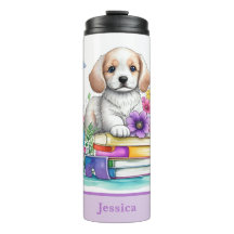 Livros de Cachorrinho Fofo e Flores de Primavera
