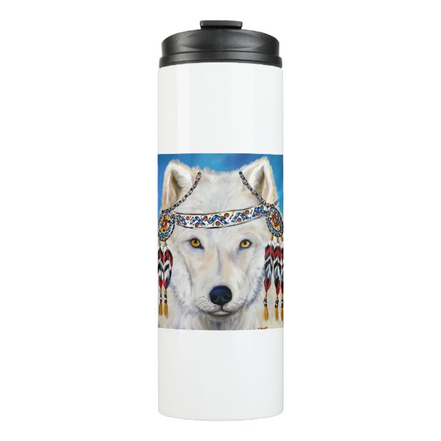 Garrafa Térmica Lobo Branco (Frente)