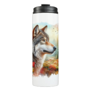 Garrafa Térmica Lobo na Floresta: Uma Incrível Mistura da Natureza