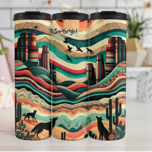 Garrafa Térmica Lobos do Deserto na Paisagem Tribal