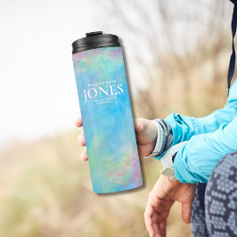 Garrafa Térmica Logotipo comercial moderno Turquioise cor-de-rosa