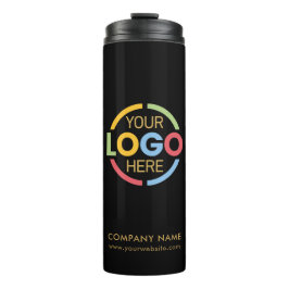 Garrafa Térmica Logotipo comercial preto Dourado da marca