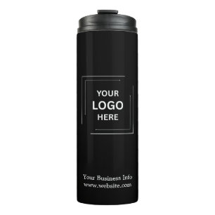 Garrafa Térmica Logotipo corporativo personalizado preto com marca