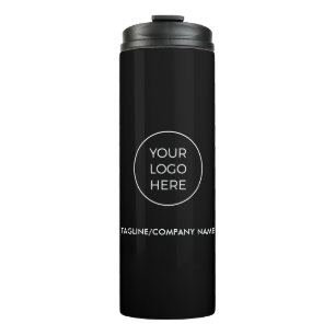 Garrafa Térmica Logotipo de texto personalizado preto simples em a